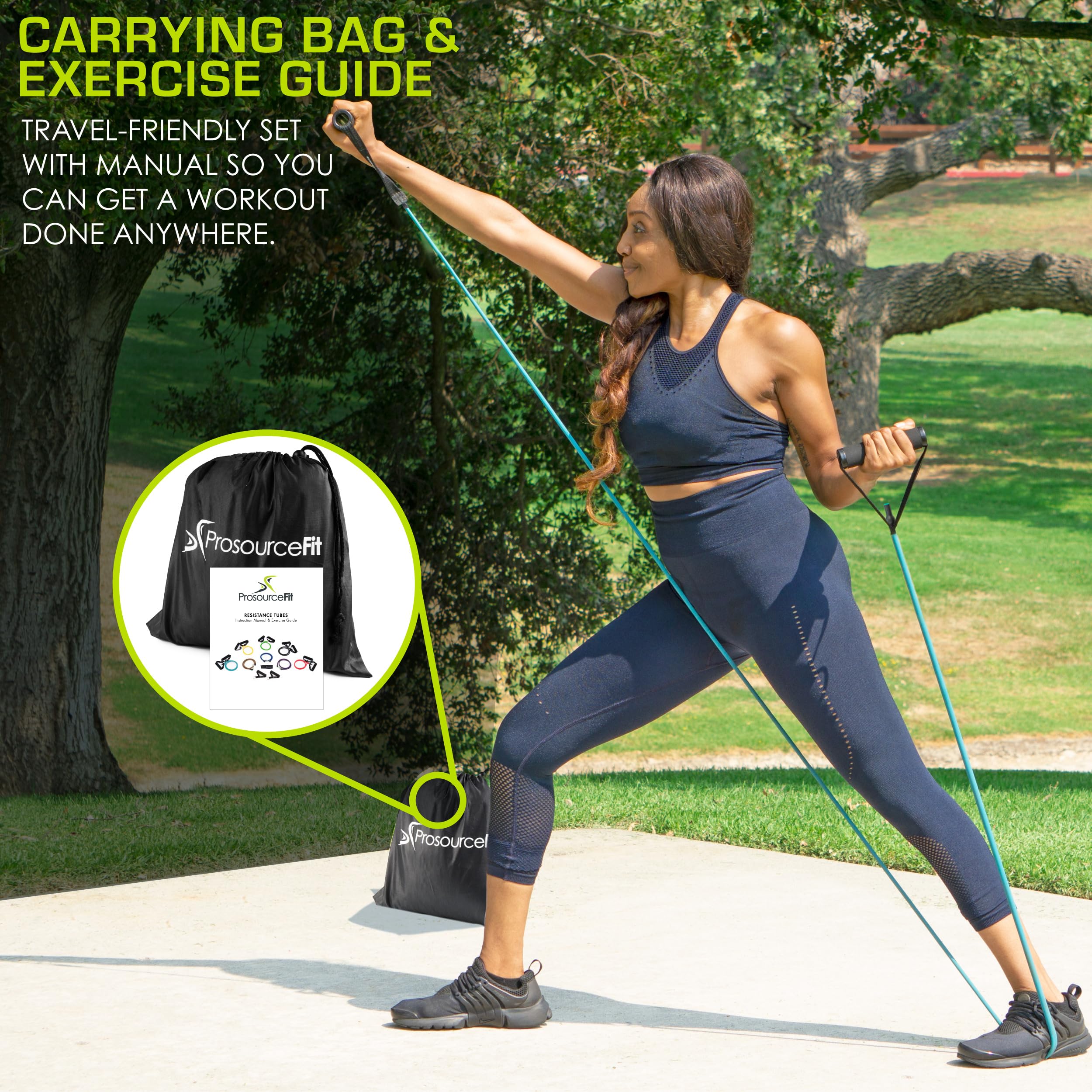 ProsourceFit Heavy Duty Stackable Resistance Bands Set - 12-16 LB Tension with Door Anchor & Exercise Guide | Full Body Workout Equipment for Home Gym, Strength Training & Physical Therapy | Perfect for Muscle Building, Rehabilitation & Fitness Routines