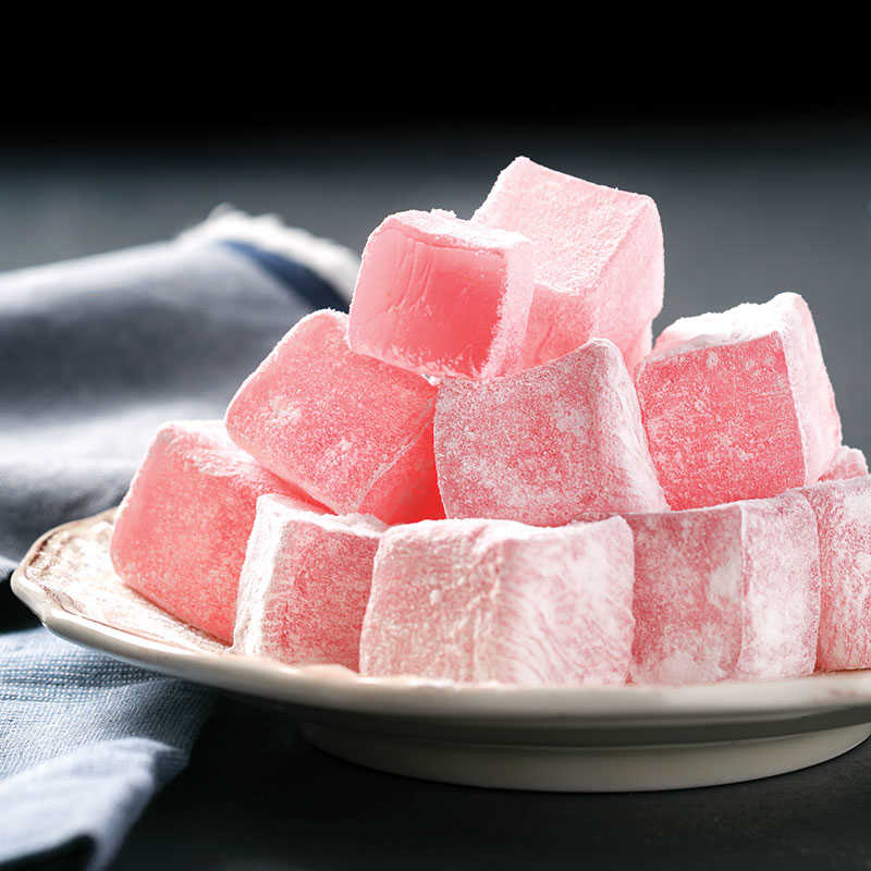 Premium Rahat Lokum Turkish Delight - Pomegranate Flavor | 454g Gourmet Candy Box | Authentic Middle Eastern Dessert for Gifts, Parties & Tea Time
