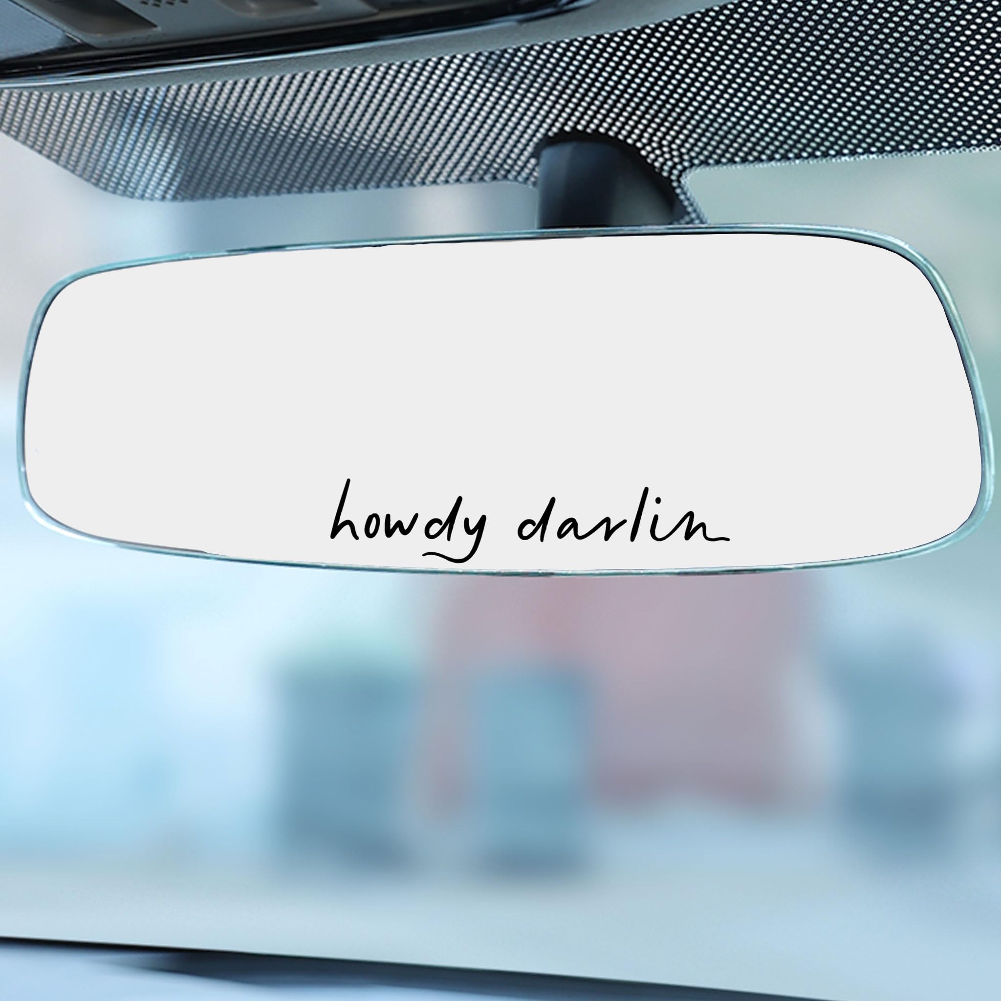 2 Pack Howdy Darlin Car Decals - Western Style Window Stickers with Positive Affirmations for Girls - Rear View Mirror & Car Decor (Black) - Perfect for Truck, SUV & Personalizing Your Vehicle