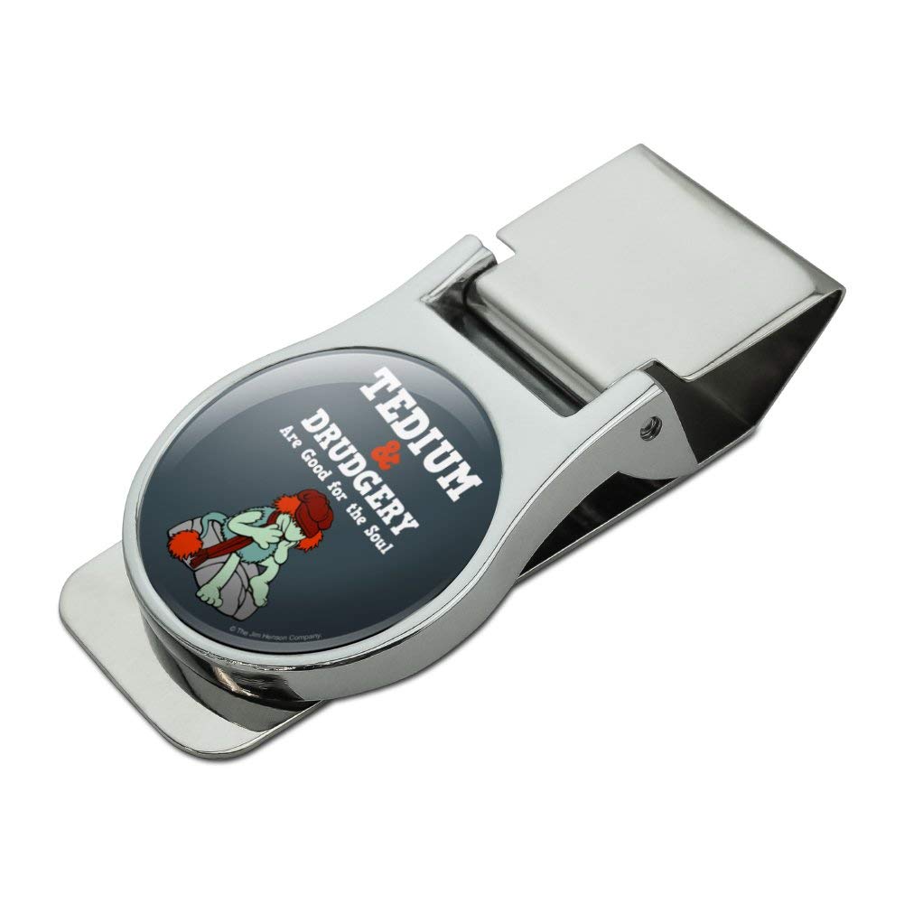 Tedium and Drudgery are Good for the Soul Boober Fraggle Rock Satin Chrome Plated Metal Money Clip - Premium Gift for Men, Wallet Alternative, Cash Organizer for Everyday Carry & Special Occasions