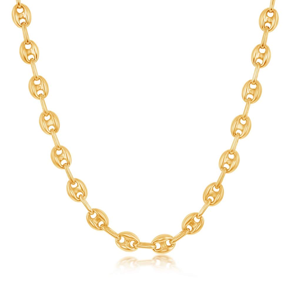14K Gold Plated & Silver Coffee Bean Chain Necklaces for Women - Trendy Layering Necklace Set with Adjustable Length & Width Options | Perfect for Everyday Wear, Office Style, and Gift Giving