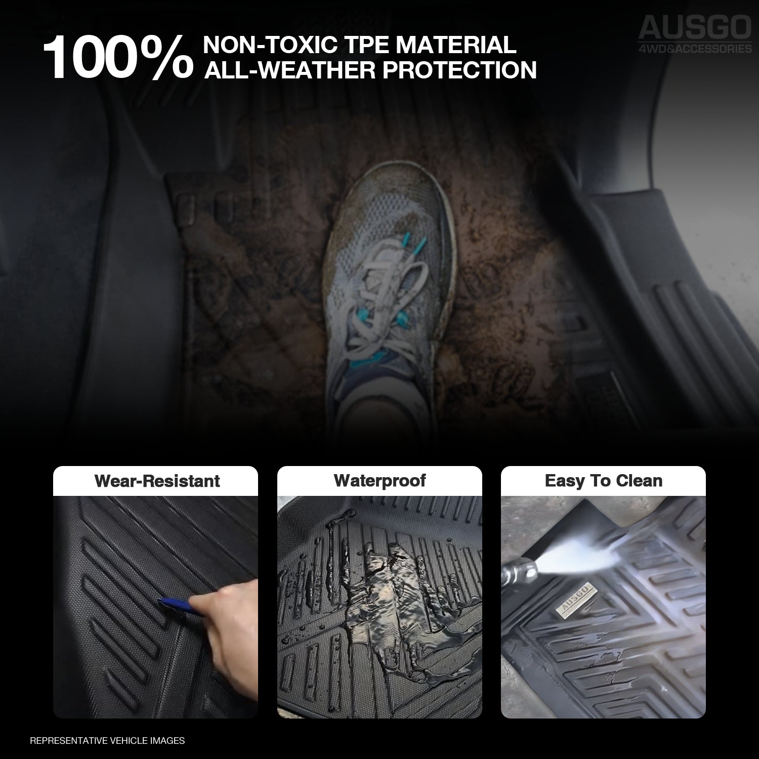5D All-Weather Custom Fit Car Floor Mats for 2024+ Mitsubishi Triton MV Next Gen Dual Cab | Heavy Duty Protection | Perfect for Off-Road, Work & Family Use
