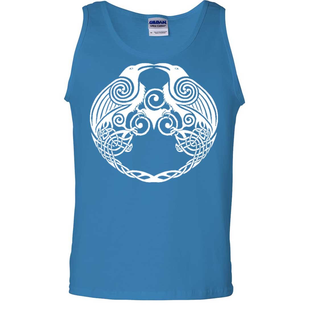 Dolphin Shirt Co Dual Raven White Print Tank Top - Stylish Graphic Muscle Tee for Men & Women | Perfect for Gym, Beach & Casual Wear
