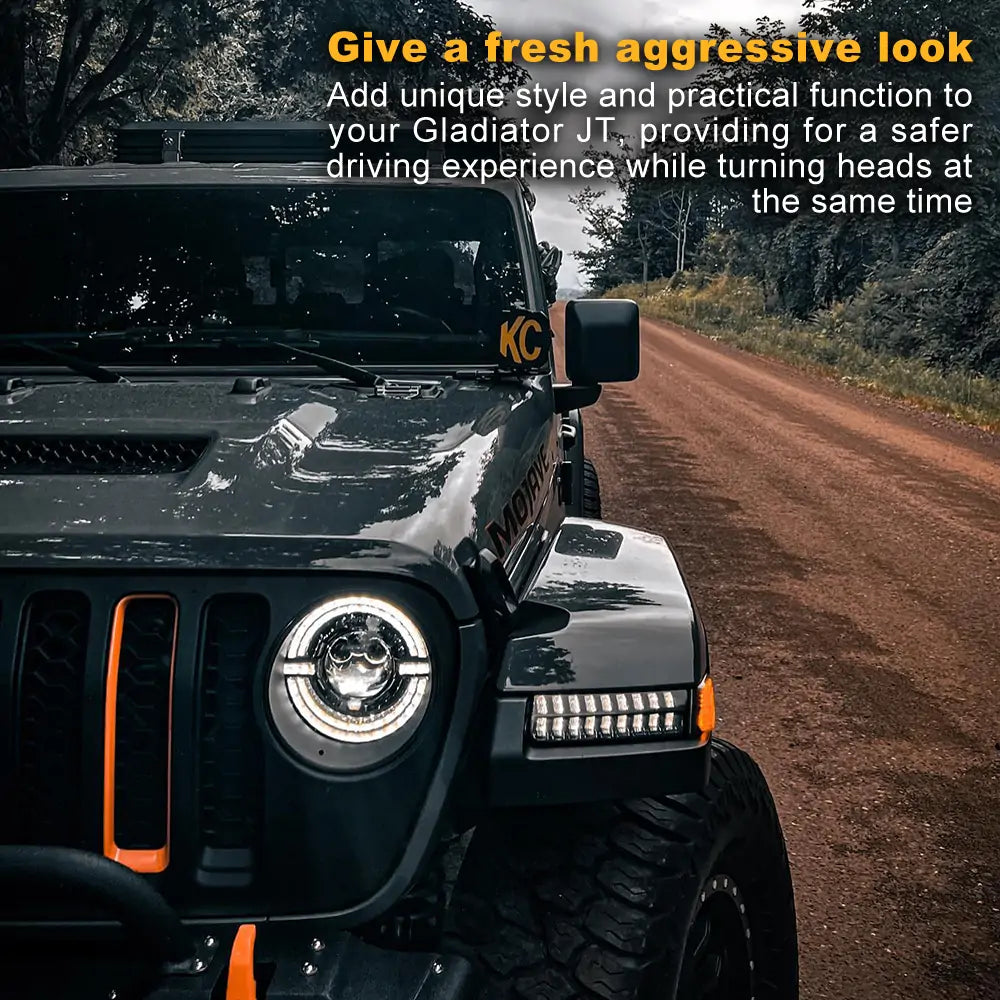Best LED Fender Lights & Tail Lights Combo Kit for Jeep Gladiator JT 2020-2023 - Waterproof Off-Road Lighting for Night Driving & Adventure