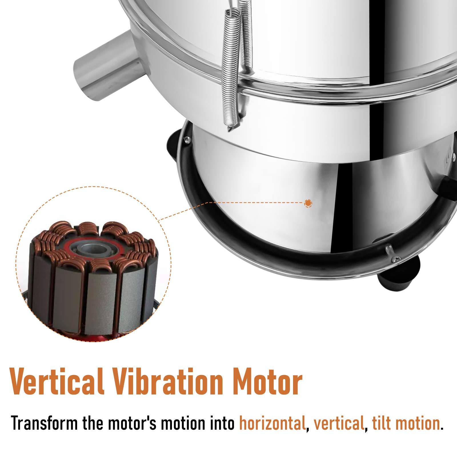 Electric Automatic Vibrating Sieve Shaker Machine - 40 Mesh & 60 Mesh Flour Sifter for Baking, Herbal Powder, Spices | 110V 55W | Perfect for Home Kitchens, Bakeries & Herbal Medicine Preparation