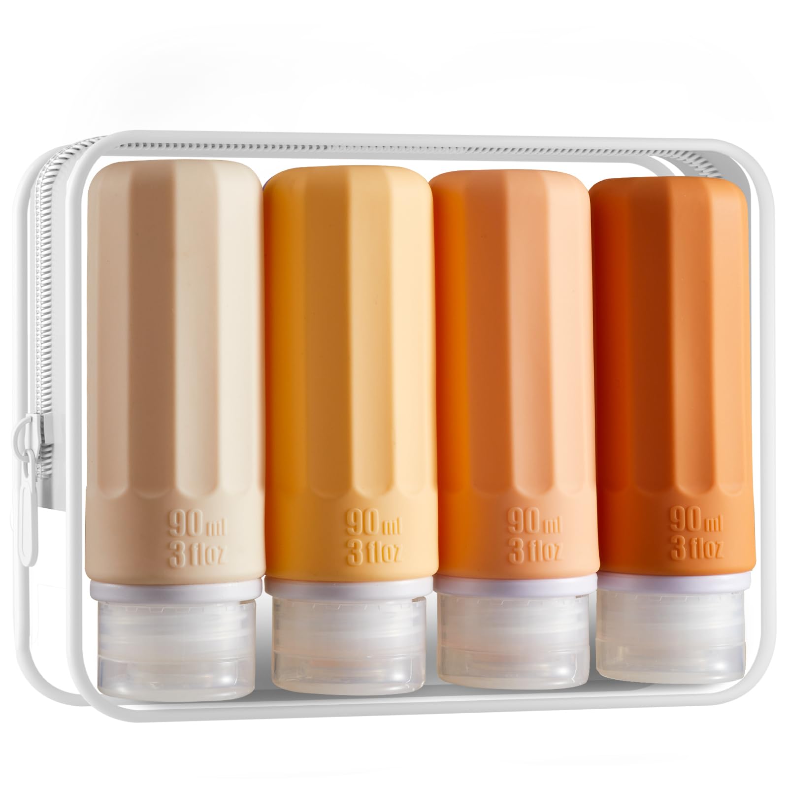 INSFIT TSA Approved 3oz Travel Bottles for Toiletries - Leak Proof BPA Free Silicone Containers for Shampoo, Conditioner, Lotion & Body Wash with Labels - Perfect for Air Travel, Gym & Vacation Essentials