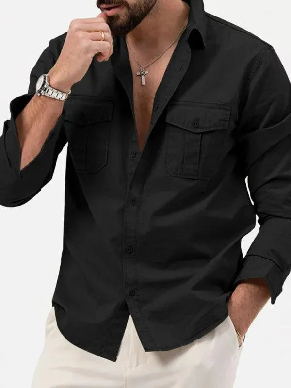 Multi Pocket Men's Casual Shirt - Stylish Comfort for Outdoor Adventures & Everyday Wear