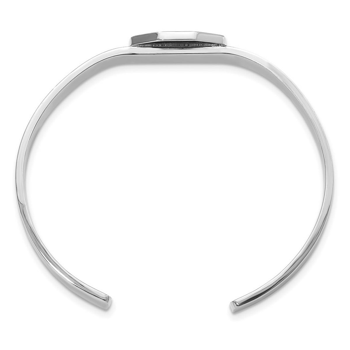 925 Sterling Silver Stackable Cuff Bangle Bracelet for Women - 12mm Wide Solid Polished Identification Bracelet | Perfect for Layering, Everyday Wear & Special Occasions