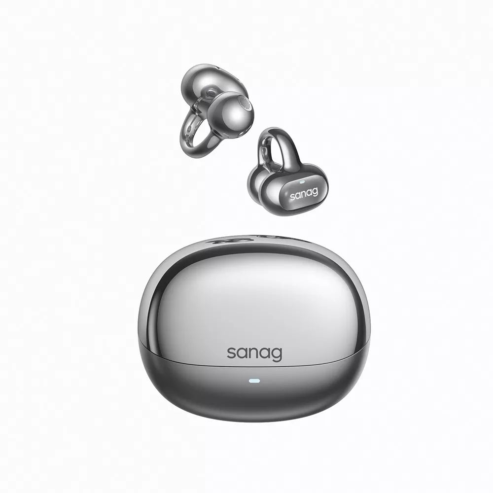 Sanag S8S Ear Clip Wireless Bluetooth Headphones - Open Ear Air Conduction Sport Headset for Running, Cycling & Workout - Sweatproof Lightweight Design for Gym & Outdoor Activities