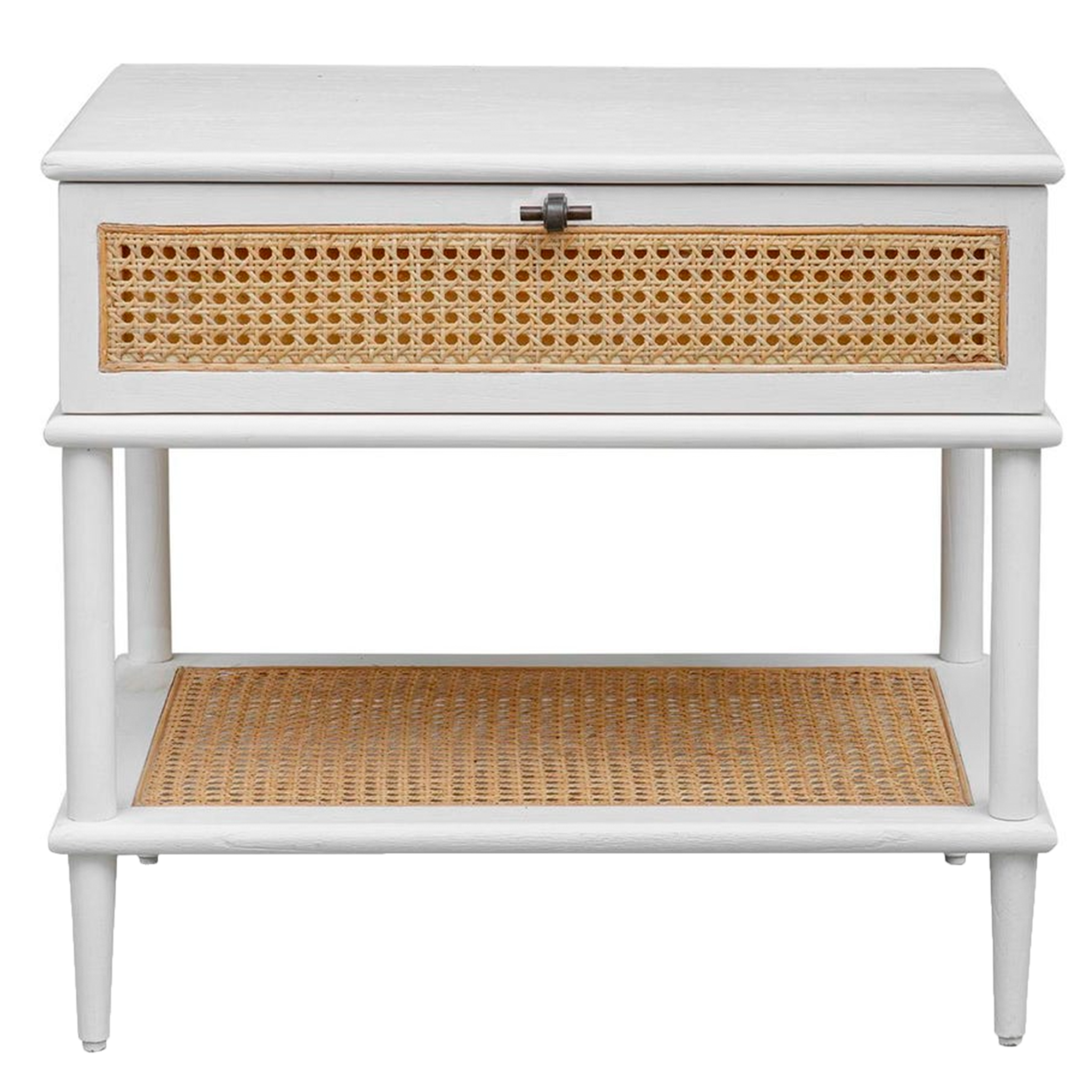 White Coast Side Table - Modern Nightstand for Bedroom, Living Room & Office - Small End Table with Sleek Design