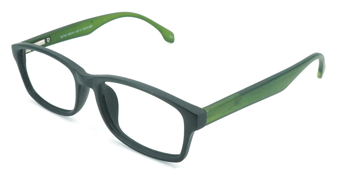 Kids Plastic Eyeglasses S2700 - Green Frame, UV Protection, Lightweight & Durable for Boys & Girls - Perfect for School, Reading, and Costume Play