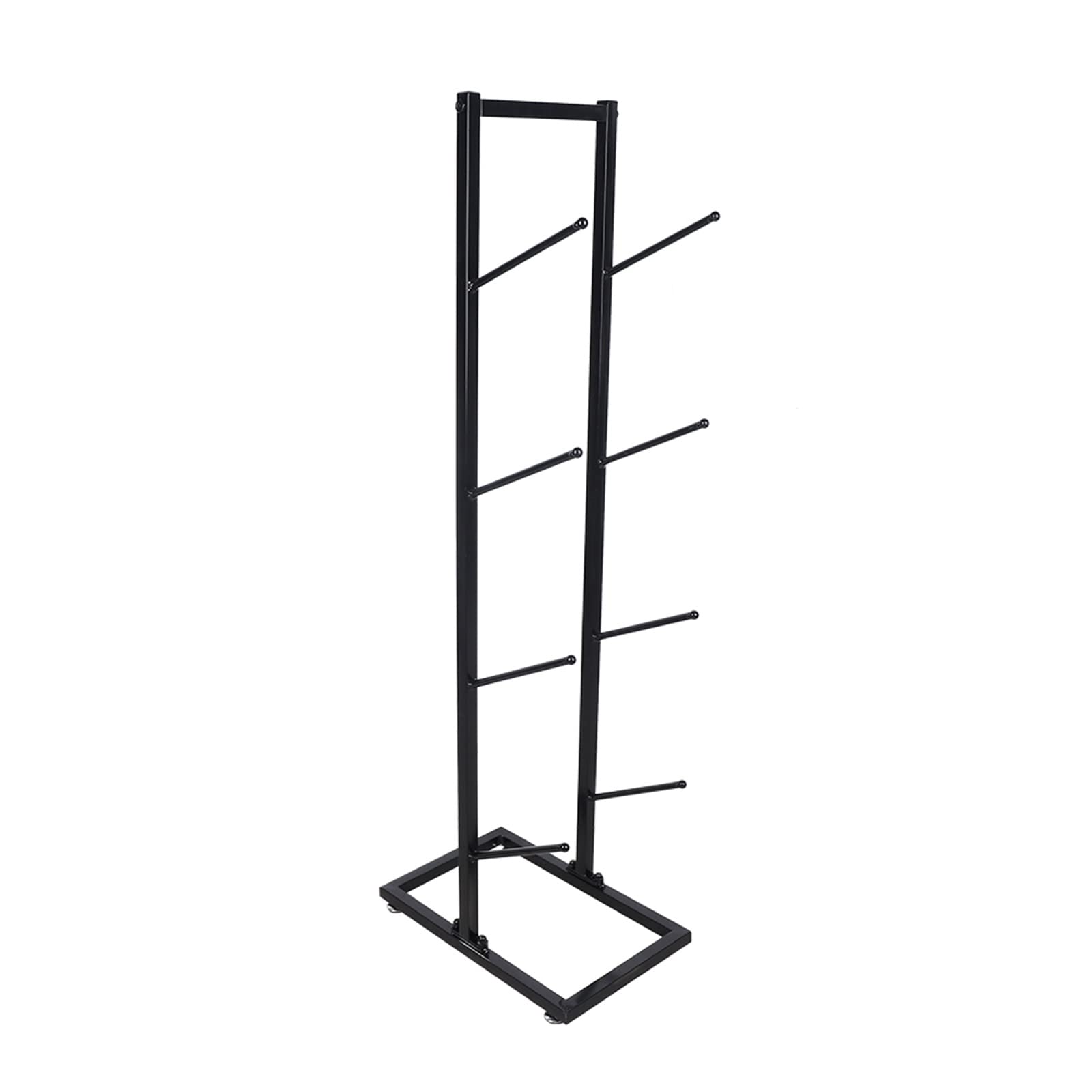 4-Tier Heavy Duty Basketball Storage Rack - Single-Sided Sports Ball Organizer for Indoor & Outdoor Use (15.75
