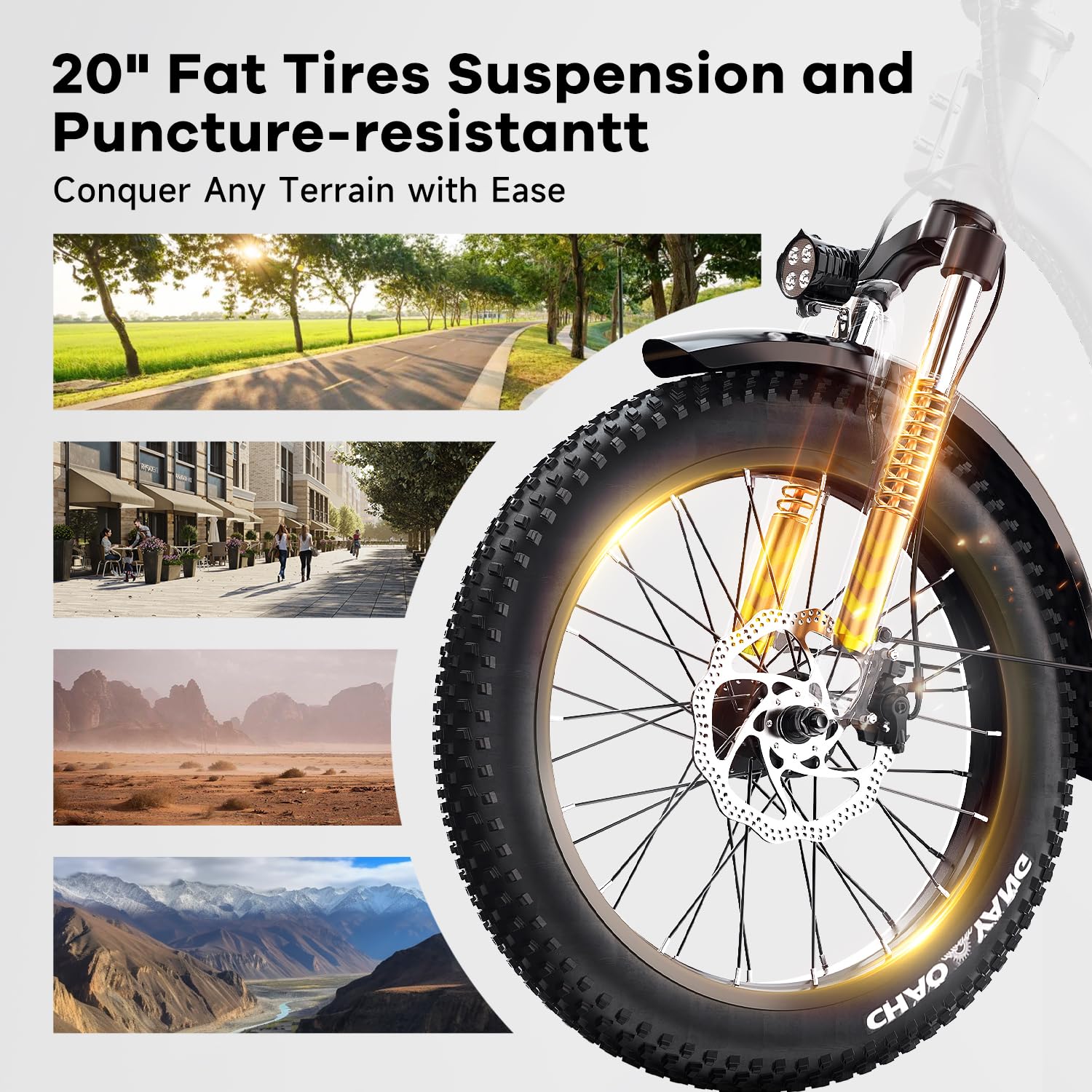 1000W 48V Folding Electric Bike for Adults - 30+ MPH, 80 Miles Max Range with Removable Battery - 20