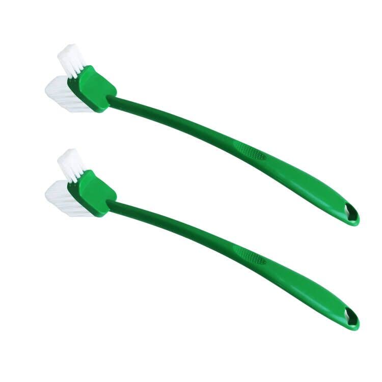 **2-Pack Kitchen Cleaning Brush with Curved Long Handle - Perfect for Juicers, Air Fryers & Ovens - Durable Scrub Brush for Cooking Appliances (Ideal for Deep Cleaning & Hard-to-Reach Areas)**