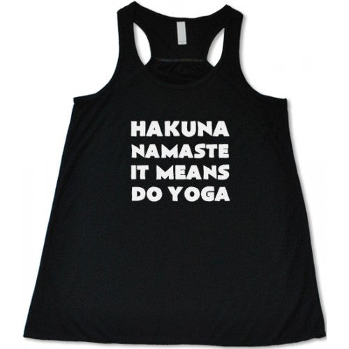 Premium 'Hakuna Namaste' Yoga T-Shirt - Funny Yoga Saying for Yoga Lovers - Perfect for Yoga Classes, Meditation & Gym Workouts