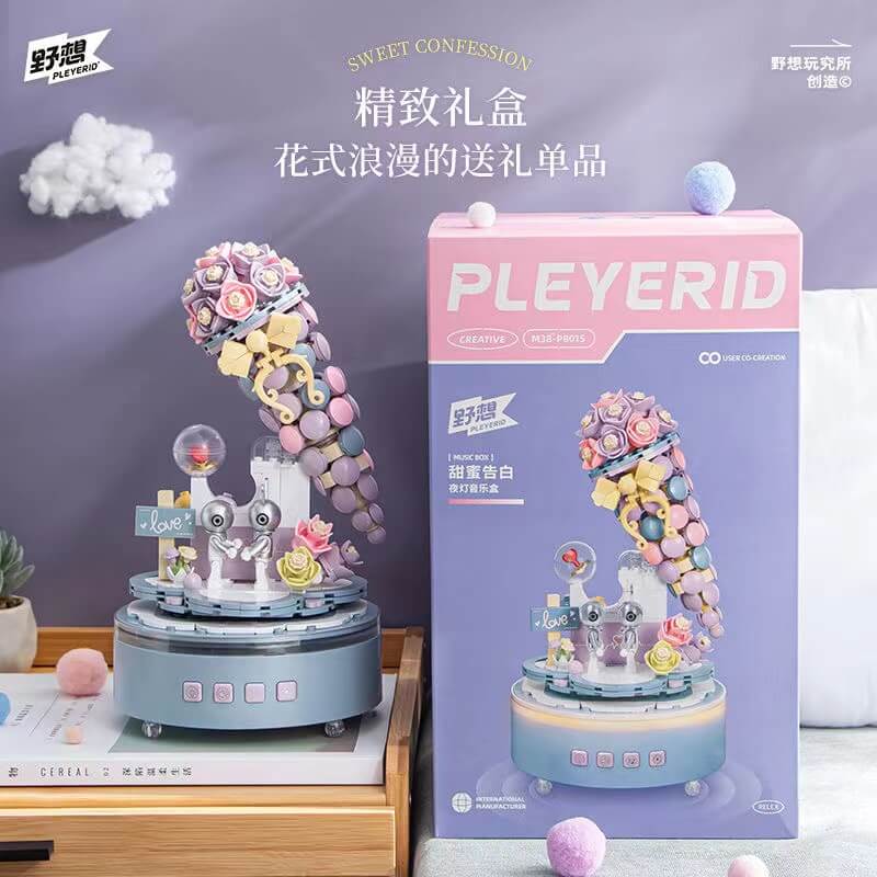 PLEYERID Night Light Music Box - Sweet Confession Gift for Her, Romantic LED Lamp with Soothing Melodies for Bedroom, Nursery, or Relaxation