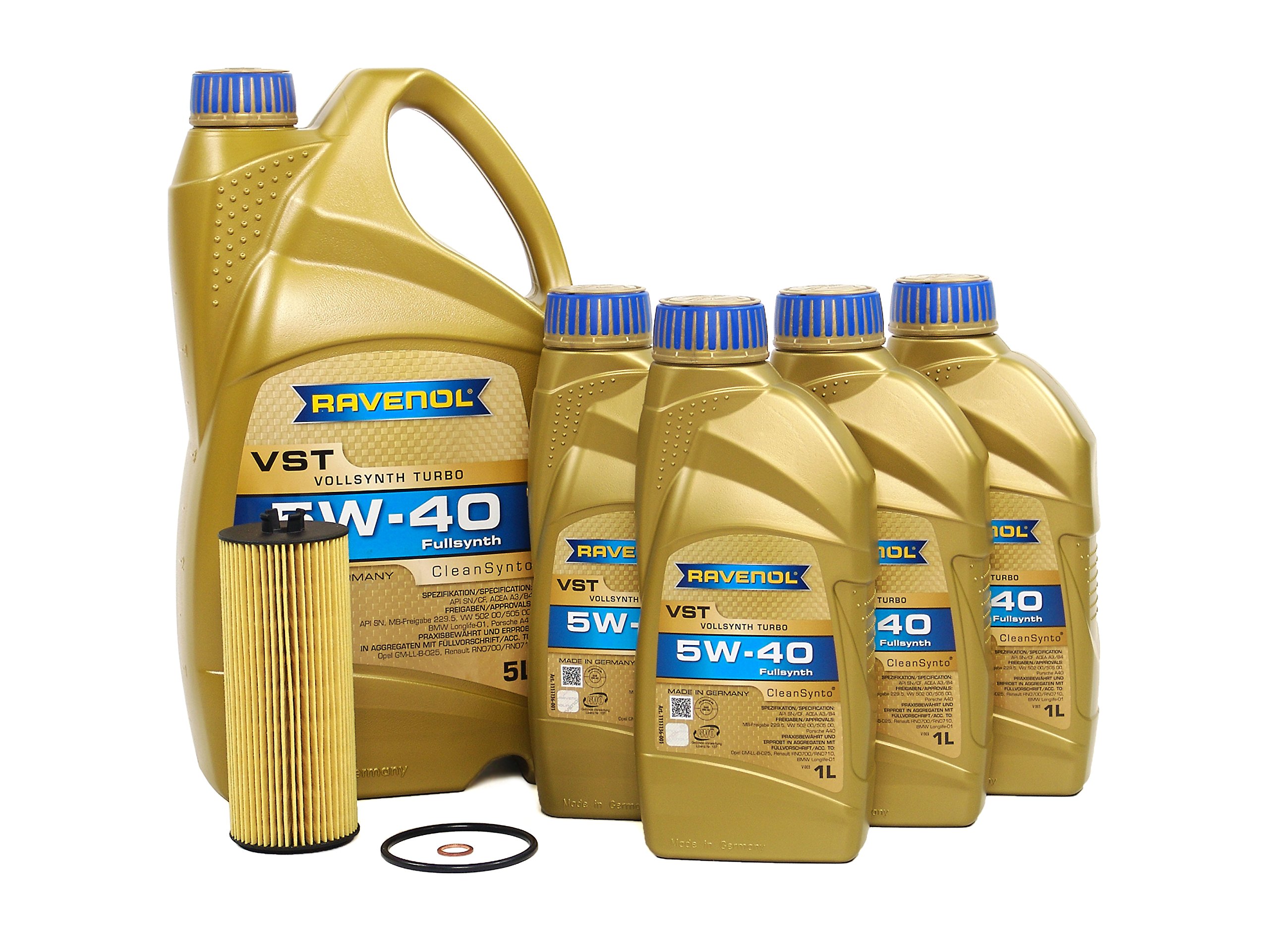 Blau J1A7025-A Full Synthetic Motor Oil Change Kit - Compatible with 2011-2014 Mercedes Benz CL63 AMG 5.5L V8 Engine - 5W40 Premium Engine Oil - Perfect for DIY Car Maintenance & Performance Tuning