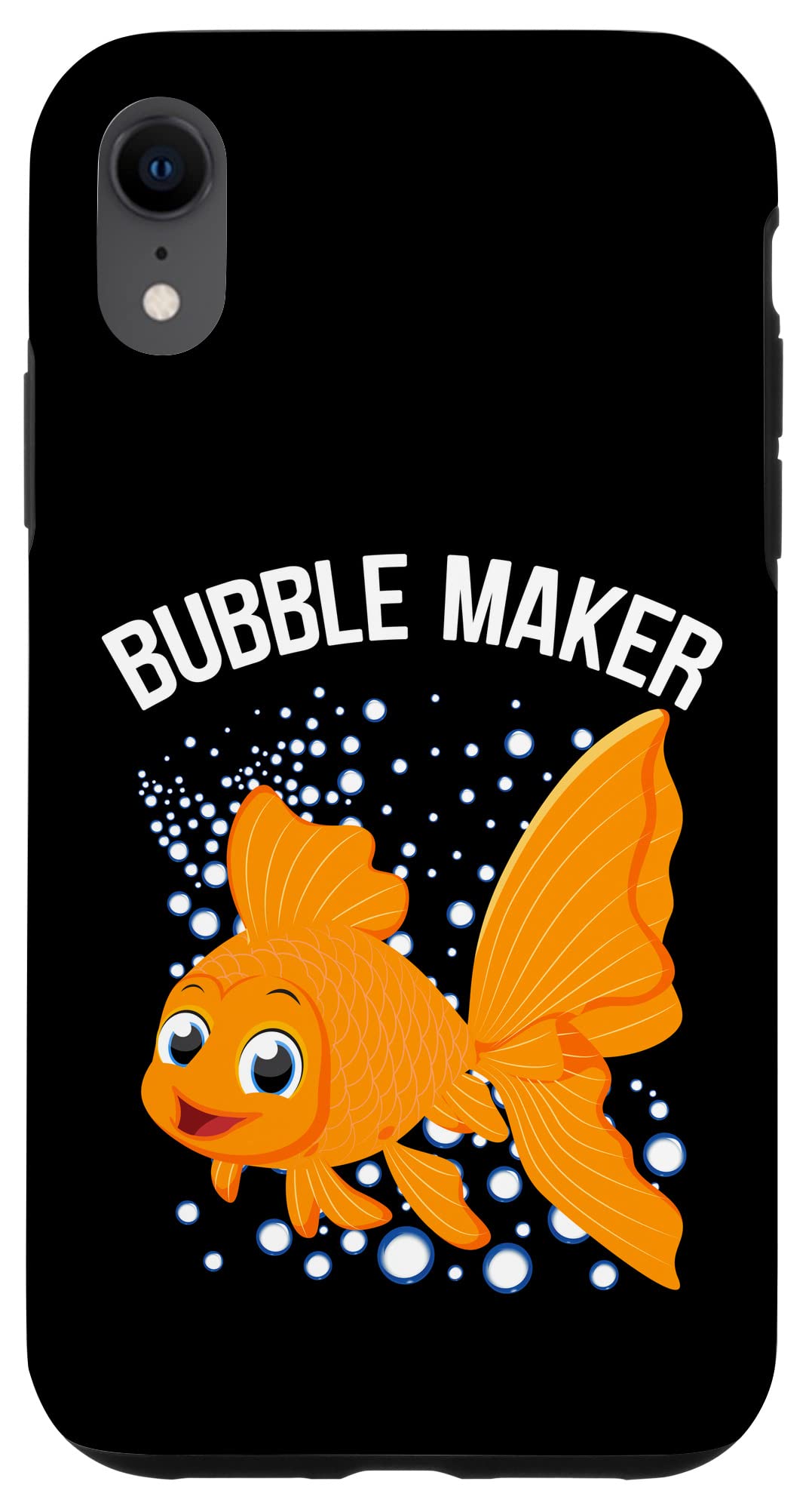 iPhone XR Bubble Maker Case - Cute Goldfish Orange Pet Fish Design, Shockproof Protective Cover for iPhone XR - Perfect for Fishing, Beach, Pool & Outdoor Activities