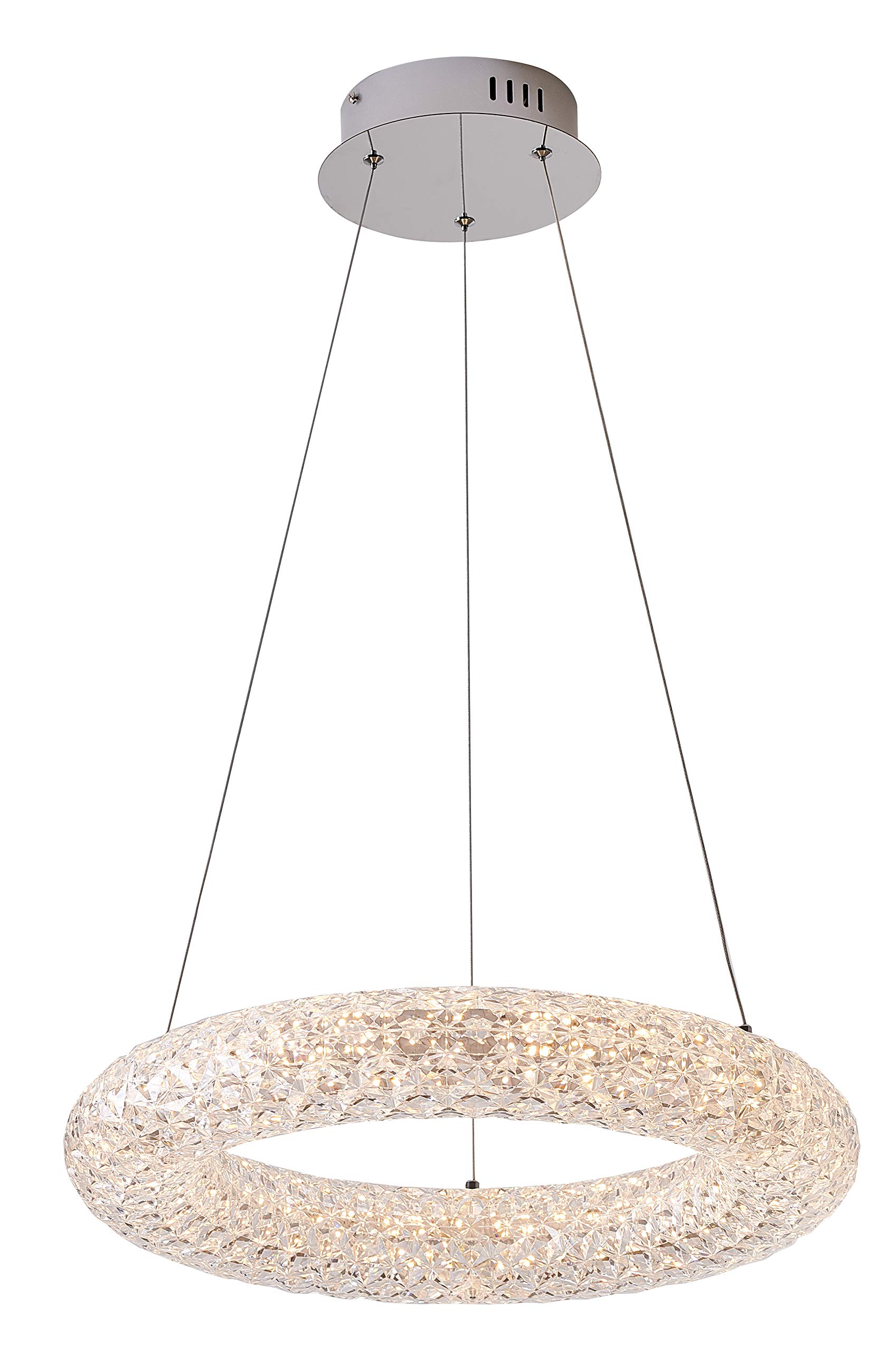 OC40C19C Modern Chrome Chandelier Light Fixture - Elegant Ceiling Lighting for Dining Room, Bedroom & Living Room Decor