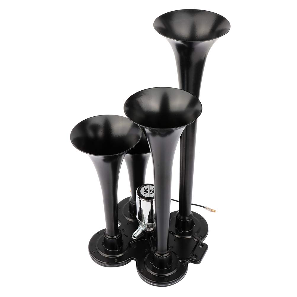 INEEDUP 12V 185dB Four Trumpet Air Horn - Super Loud Train Horn for Cars, Trucks, Boats & RVs - Perfect for Emergency Alerts, Sporting Events & Vehicle Safety
