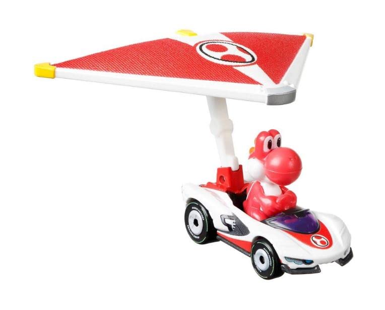 Hot Wheels Mario Kart 8 Character Vehicle Race Car Set - Collector's Edition with Glider - Perfect for Gaming Fans, Collectors & Birthday Gifts