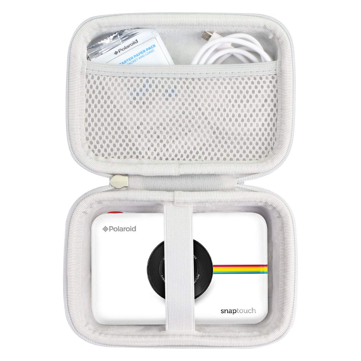 Polaroid Snap Touch Instant Digital Camera Hard Travel Case - Durable Protective Cover with White Zipper for Safe Storage | Perfect for Travel, Outdoor Adventures & Camera Protection