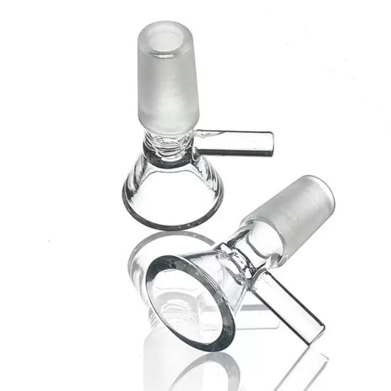 10 Pack Lab Short Stem Funnels - 14mm Glass Funnel with Ergonomic Handle & Mini Glass Bowls Set for Chemistry Experiments, Essential Oil Mixing & DIY Crafts