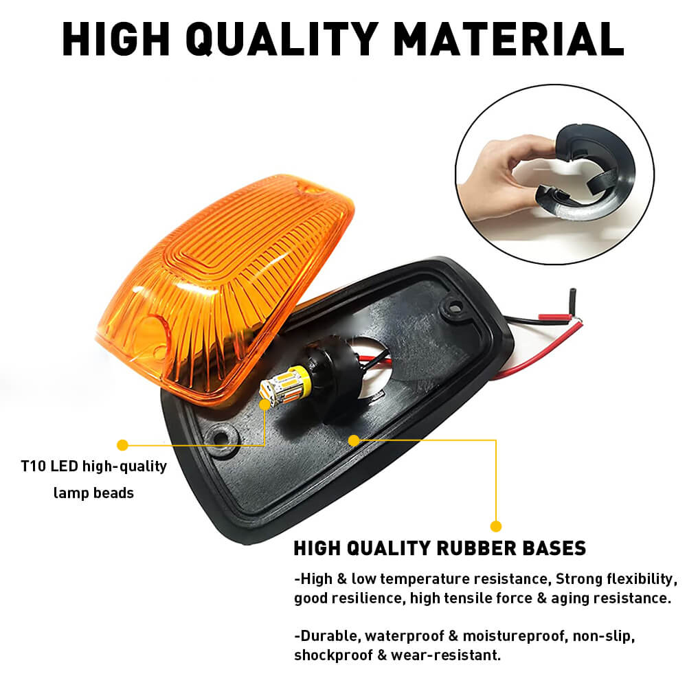 Smoked & Yellow LED Truck Cab Light Kit - Compatible with 88-02 Chevy & GMC Pickup Trucks | Durable Waterproof Roof Lights for Off-Roading & Night Driving