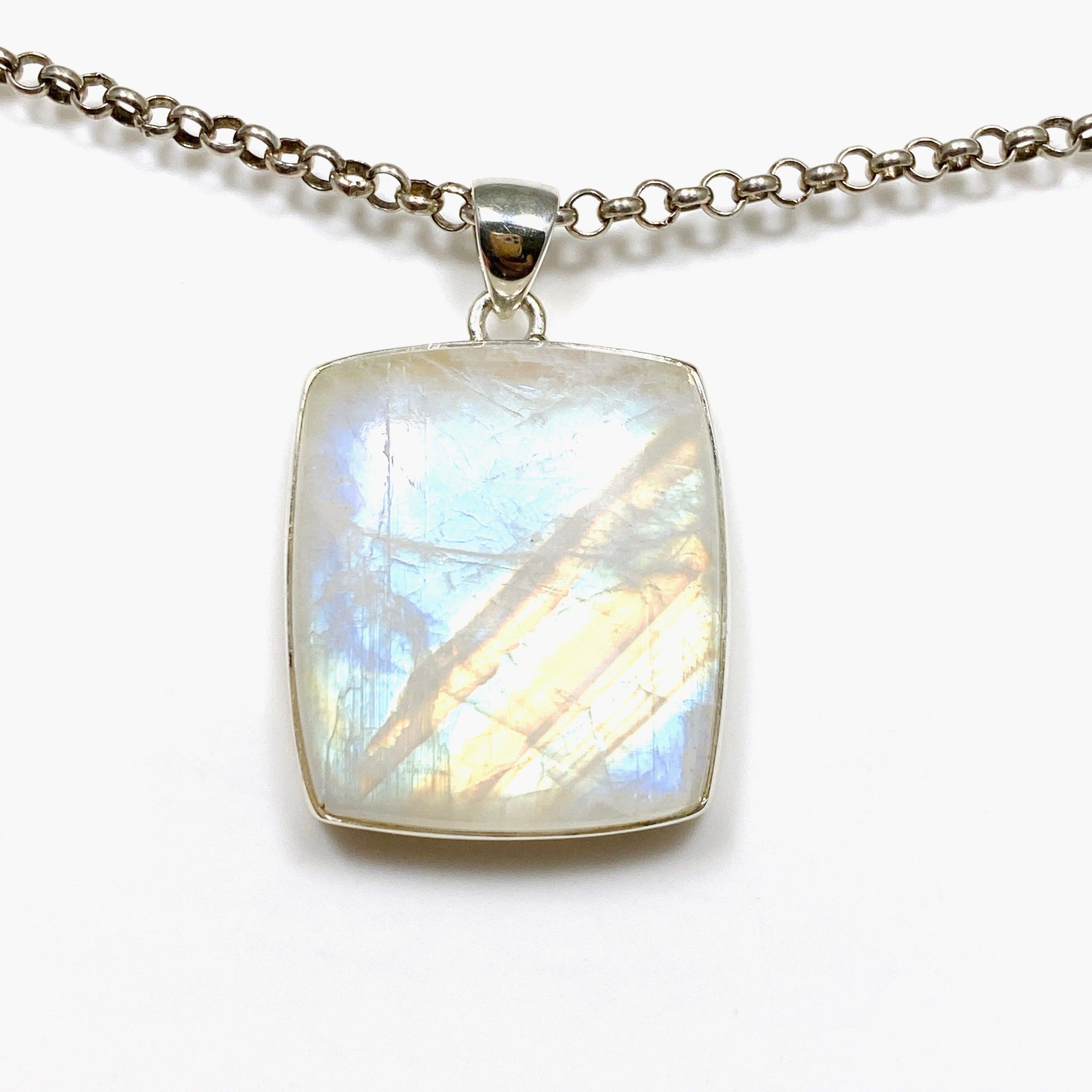 Moonstone Square Pendant Necklace - 925 Sterling Silver Jewelry for Women, Elegant Gift for Birthday, Anniversary & Special Occasions | Perfect for Boho, Hippie & Everyday Wear