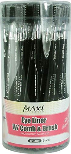 Brittny Black Eyeliner with Comb & Brush - 6 Pack | Waterproof & Smudge-Proof for All-Day Wear | Perfect for Everyday Makeup, Parties, and Special Occasions