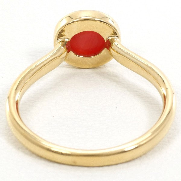 18K Yellow Gold Coral Ring for Women - Elegant Handmade Jewelry Gift for Birthday, Anniversary & Valentine's Day - Perfect for Beach Weddings & Summer Fashion Accessories