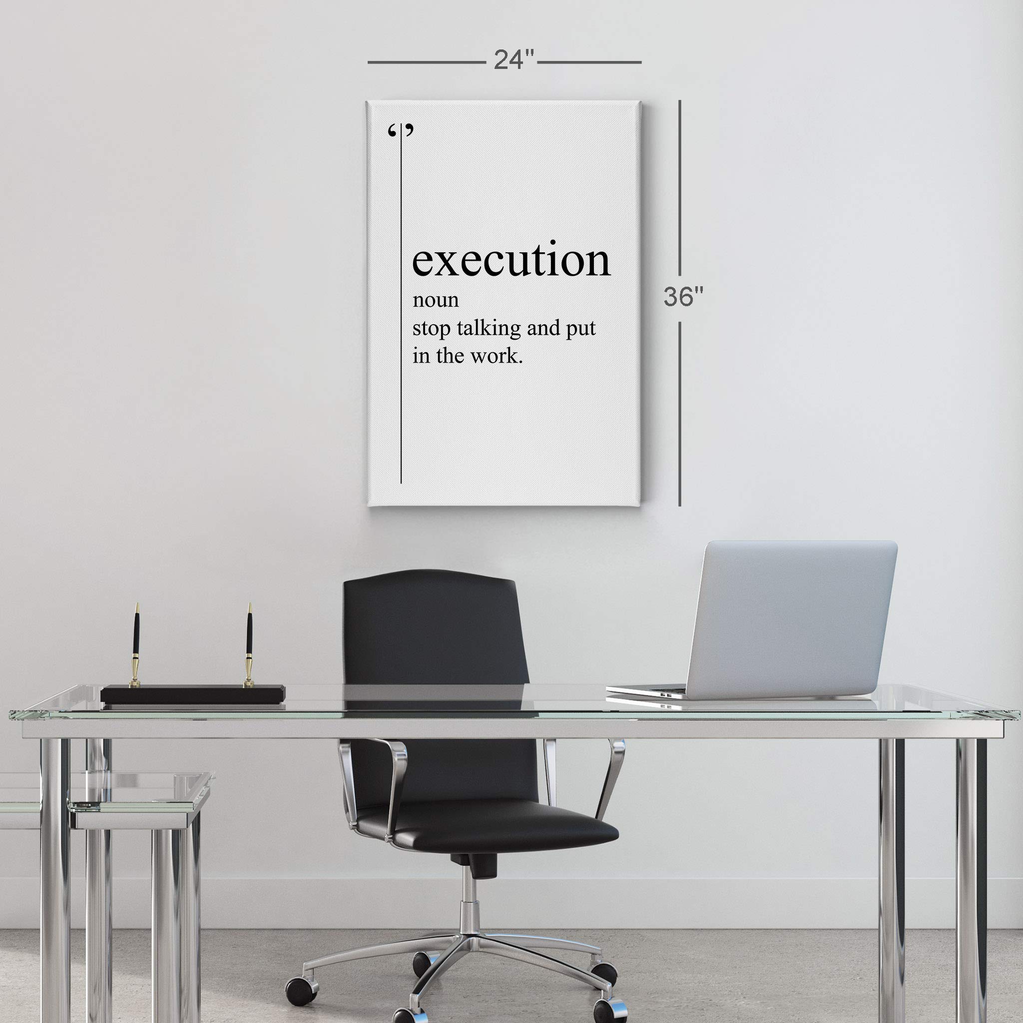 Smile Art Design Execution Definition Black and White Dictionary Art - Motivational Canvas Wall Art for Office & Home Decor - Inspirational Entrepreneur Quote Print - Modern Ready to Hang 40x30 Artwork Gift (Perfect for Offices, Living Rooms & Home Offices)