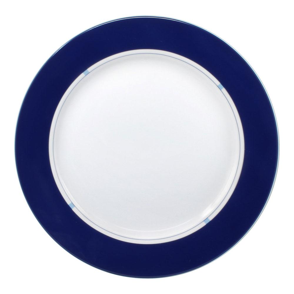 Jet Set Blue Accent Dinner Plate - Elegant 10.5