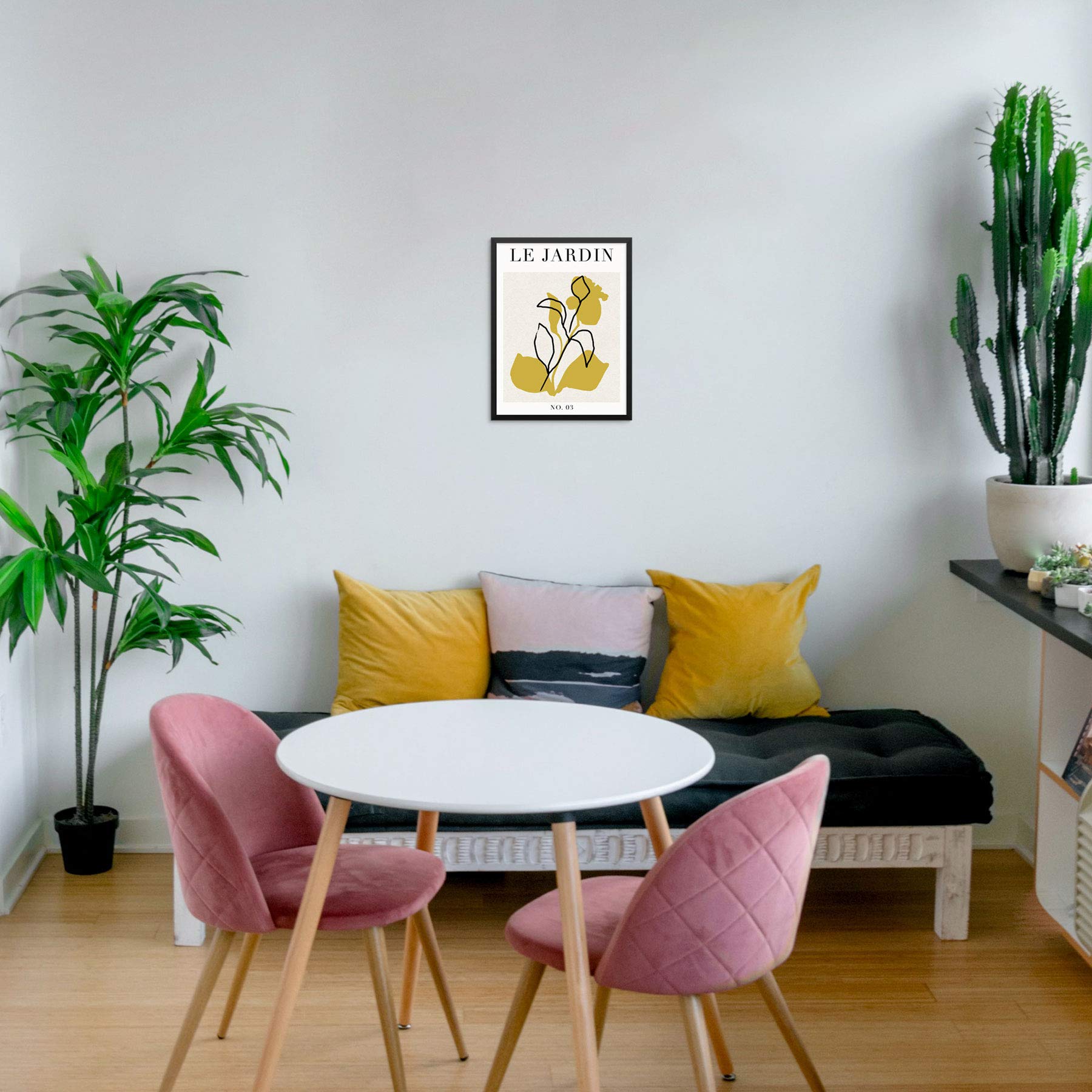 Abstract Botanical Art Print - Le Jardin Flowers Poster 11x14 Inches UNFRAMED, Minimalist Wall Art for Living Room, Bedroom, Bathroom Decor - Perfect for Home, Office & Gift Giving