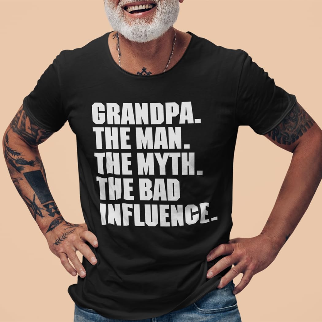 Grandpa The Man The Myth The Legend Funny Vintage T-Shirt for Men - Perfect for Birthday Gifts, Family Reunions & Casual Wear