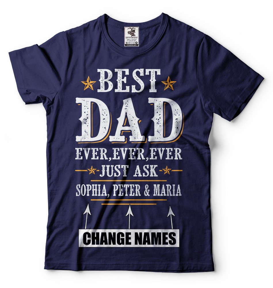 Custom Dad T-Shirt - Personalized Father's Day Gift with Name Customization - Perfect for Father's Day Celebrations, Family Reunions & Birthday Gifts
