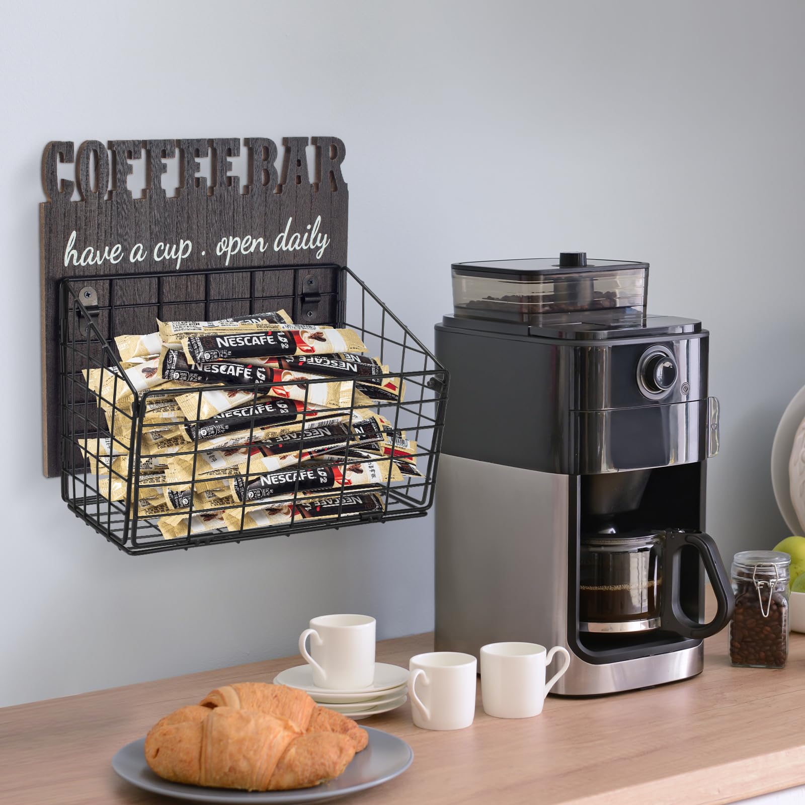 Large Coffee Pods Holder Organizer - Wall Mounted K Cup Storage Rack for Keurig & Espresso Machines - Perfect for Coffee Bar, Kitchen & Office Organization