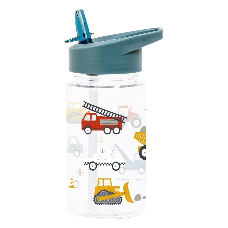 Kids Insulated Water Bottle with Car & Vehicle Designs - Leak Proof Stainless Steel Drink Bottle for School, Sports & Outdoor Activities