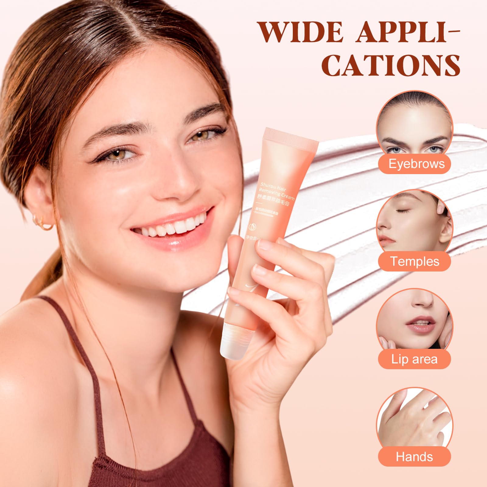 Best Facial Hair Removal Cream Kit for Women - Quick & Painless Hair Remover for Delicate Face Areas - Effective Face & Upper Lip Hair Removal - Perfect for Smooth Skin Before Makeup & Special Occasions