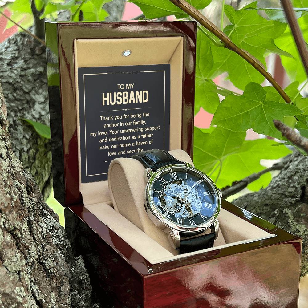 Elegant Openwork Watch for Men - Perfect Gift for Husband from Wife - Ideal for Anniversaries, Birthdays & Special Occasions