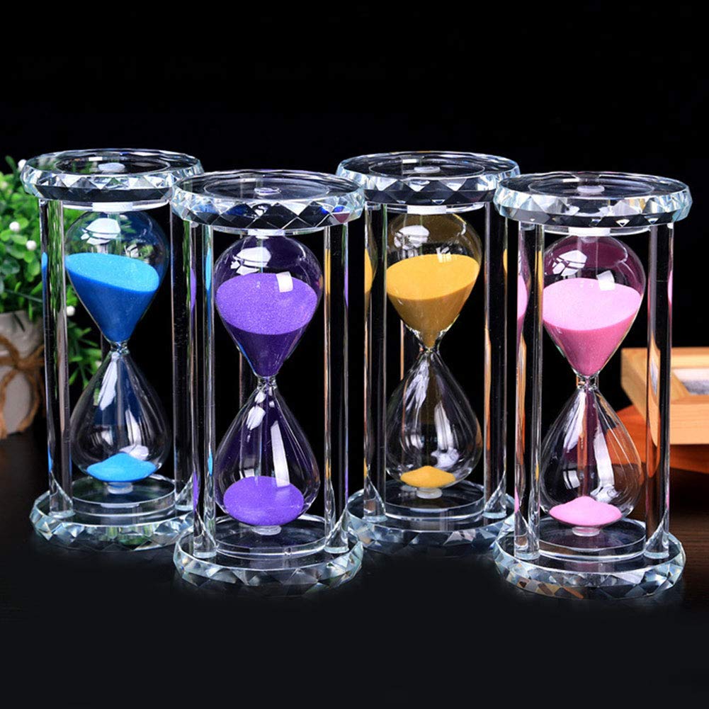 60 Minute Purple Crystal Hourglass Sand Timer - Elegant Kitchen Cooking Timer, Home Office Decor, Unique Christmas & Birthday Gift for Adults & Kids - Perfect for Baking, Meditation, Study & Time Management