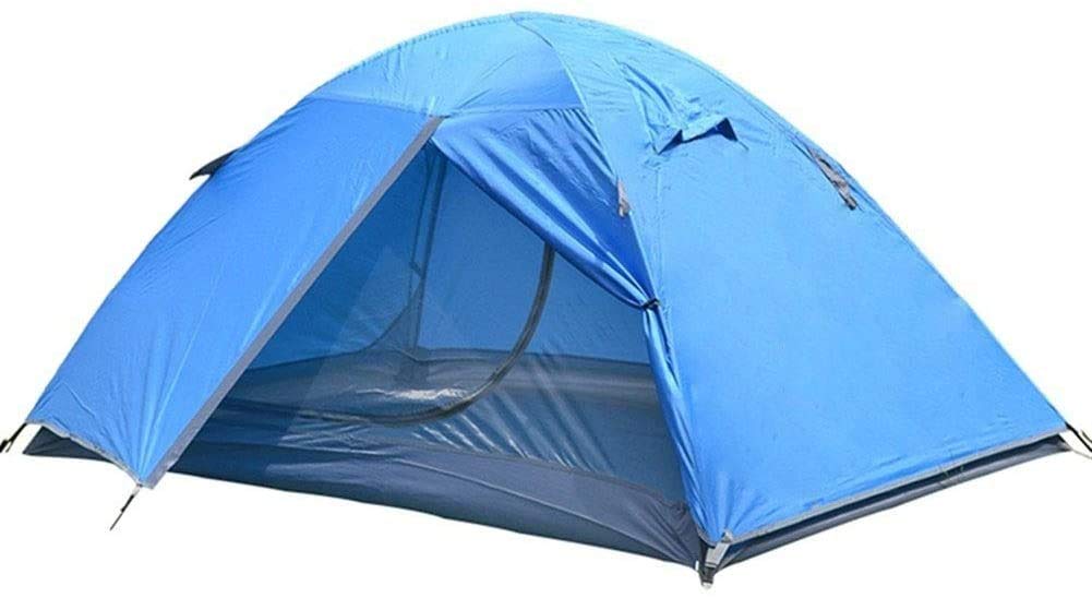 DPPAN 4 Person Camping Tent - Waterproof & Windproof Family Tent with Easy Setup - Lightweight & Portable for Backpacking, Hiking, Outdoor Adventures - Perfect for Camping Trips, Music Festivals & Family Gatherings (Blue)