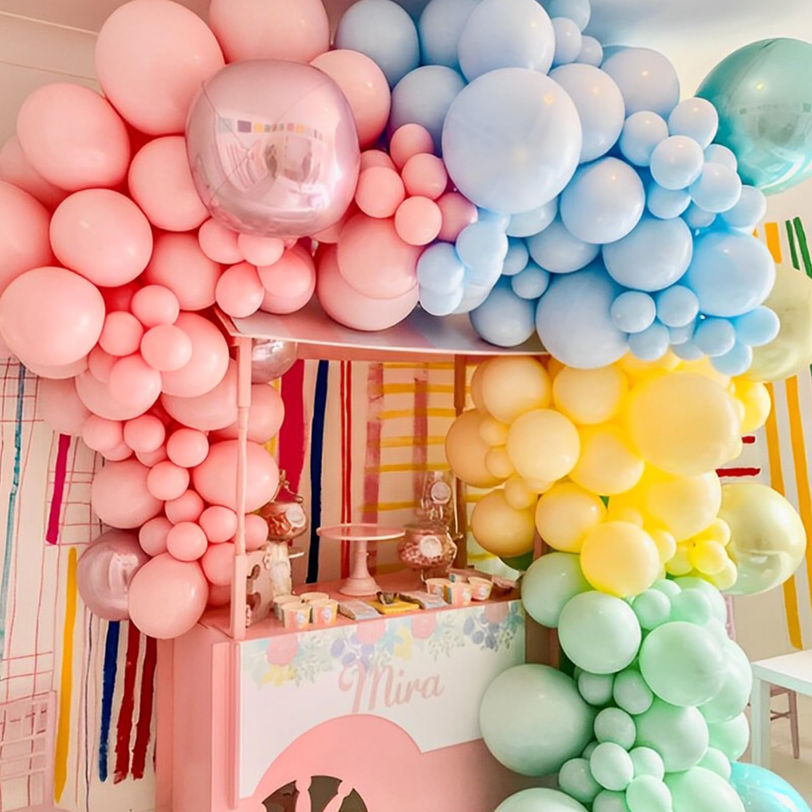 110pcs Pastel Balloons 12 Inch Macaron Latex Party Balloons for Graduation, Easter, Wedding, Birthday, Bridal Shower, Baby Shower & Anniversary Decorations - Perfect for Rainbow Themed Parties, Photo Backdrops & Indoor/Outdoor Celebrations