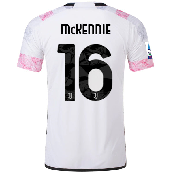 Adidas Juventus Weston McKennie Away Jersey 2023-2024 - Official Serie A Soccer Jersey (White) - Perfect for Matchdays, Fan Events & Soccer Training