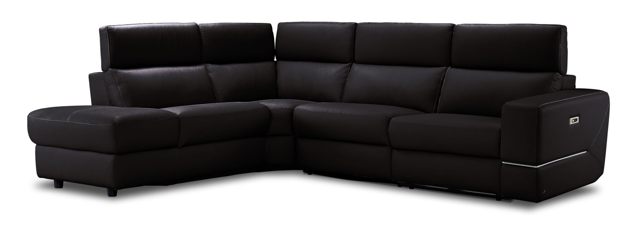 Bianca 3-Piece Power Reclining Sectional Sofa with Left Facing Chaise in Chocolate Brown - Perfect for Living Room, Home Theater & Family Gatherings