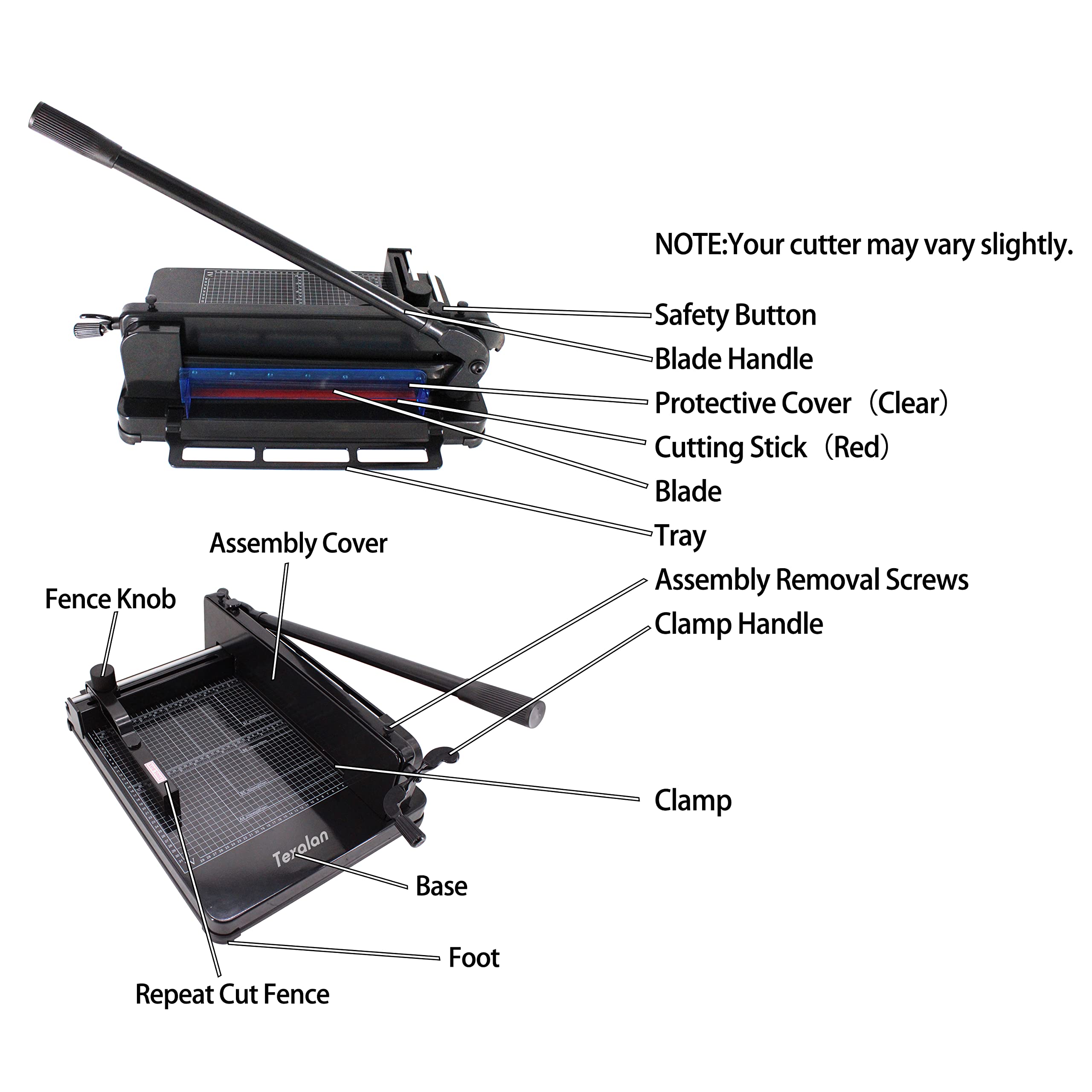 TEXALAN Heavy Duty Guillotine Paper Cutter - 17 Inch A3 Paper Trimmer for 400 Sheets, Black - Perfect for Office, School, Crafting & Photo Cutting