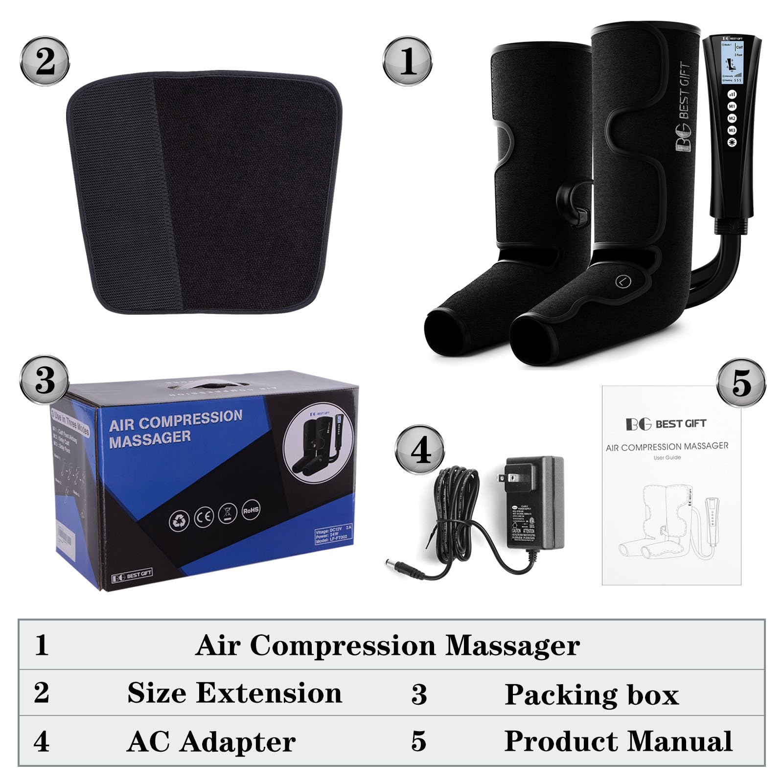 Electric Air Compression Leg Massager with Heat - Gifts for Men & Women, Dad & Mom - Relief for Foot, Leg, Calf, Thigh, Knee Pain - Helps with Varicose Veins, Muscle Fatigue, Cramps, Swelling - Perfect for Christmas, Mother's Day & Father's Day - Ideal for Home Use, Office Relaxation & Post-Workout Recovery