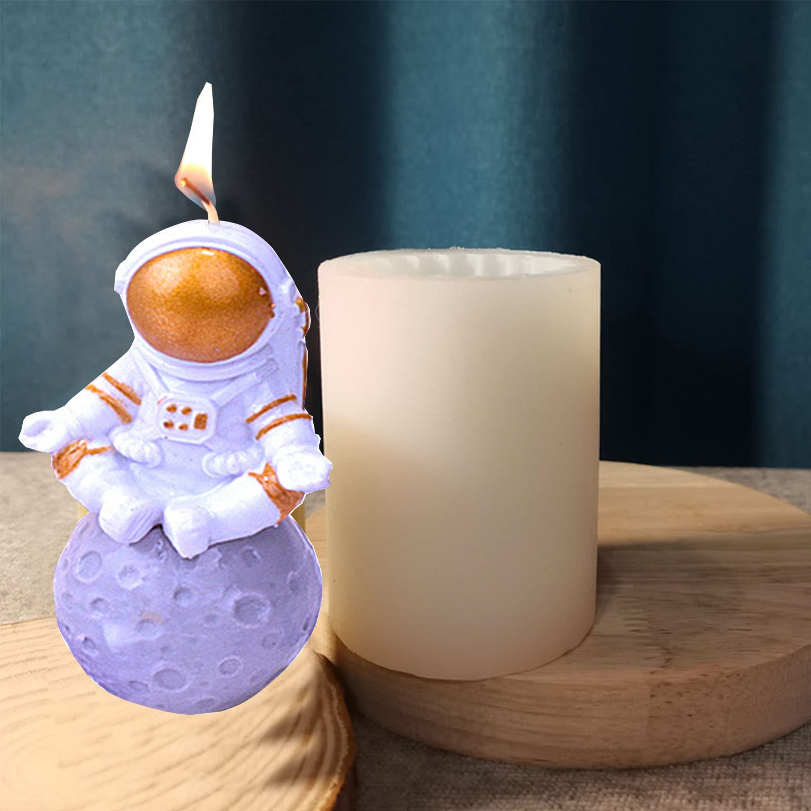Premium Silicone Astronaut Candle Molds for DIY Candle Making - Reusable Resin Molds for Candles, Soaps, and Home Decor - Perfect for Birthday Parties, Space-Themed Events, and Handmade Gifts