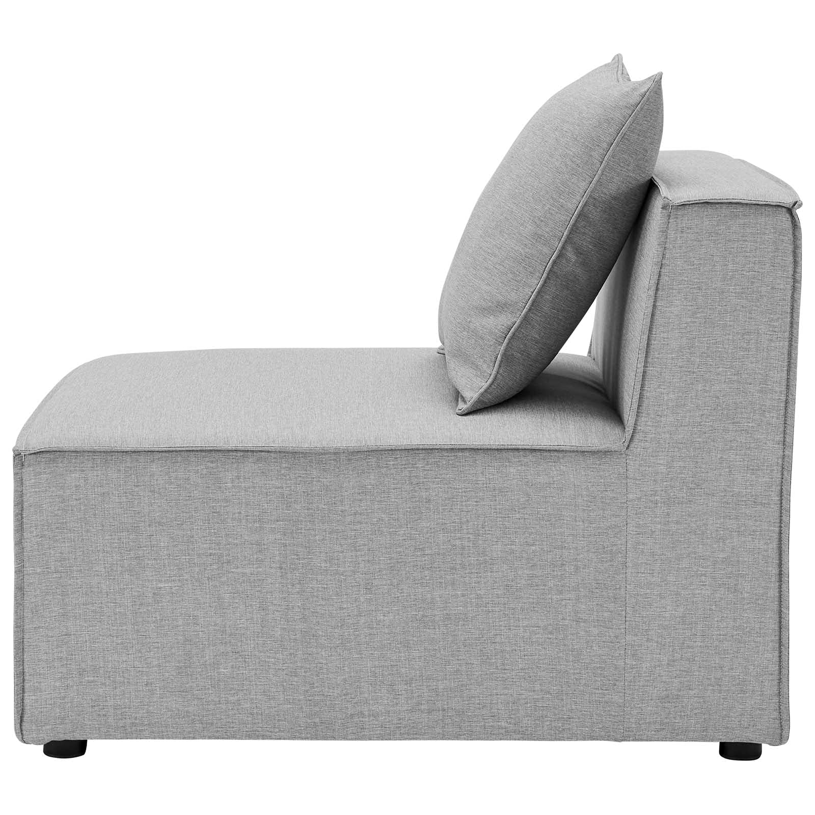 Modern Grey Sofa Middle Chair - Waterproof & UV Resistant for Outdoor Patio, Balcony, Cafe, Bistro, Garden, Hotel & Hospitality Use