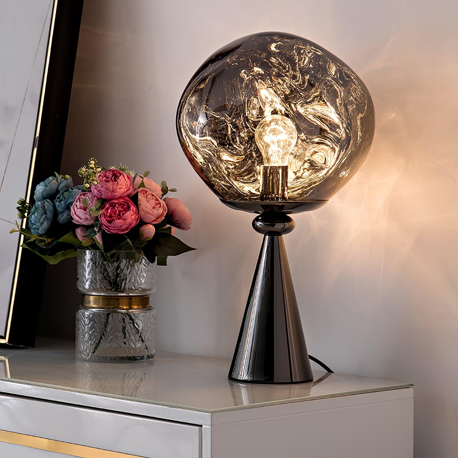 Lava Cone Table Lamp - Modern Volcanic Rock Design LED Night Light for Bedroom, Living Room & Office Decor - Perfect for Relaxation & Ambient Lighting